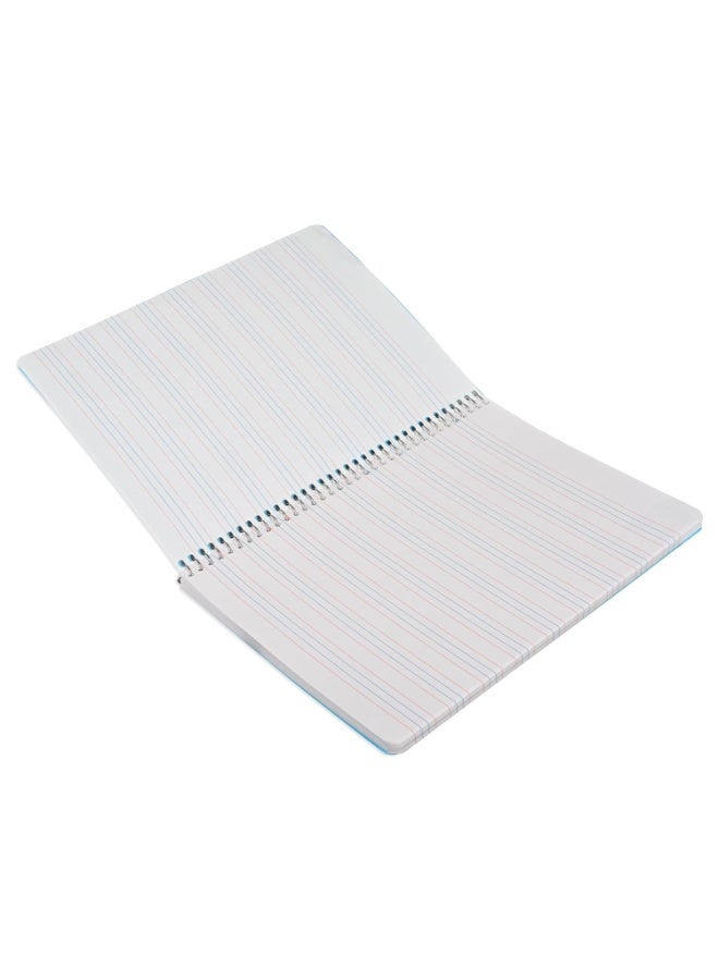 FIS® Notebook Spiral Binding, PP Materials, Size A5(148x210mm), 4 Single Line Ruling, 80 Sheets, 160 Pages, 2 Round Edges, Packet of 10 Pieces, Neon Blue Color-FSNBA5PP4LBL - Image 4
